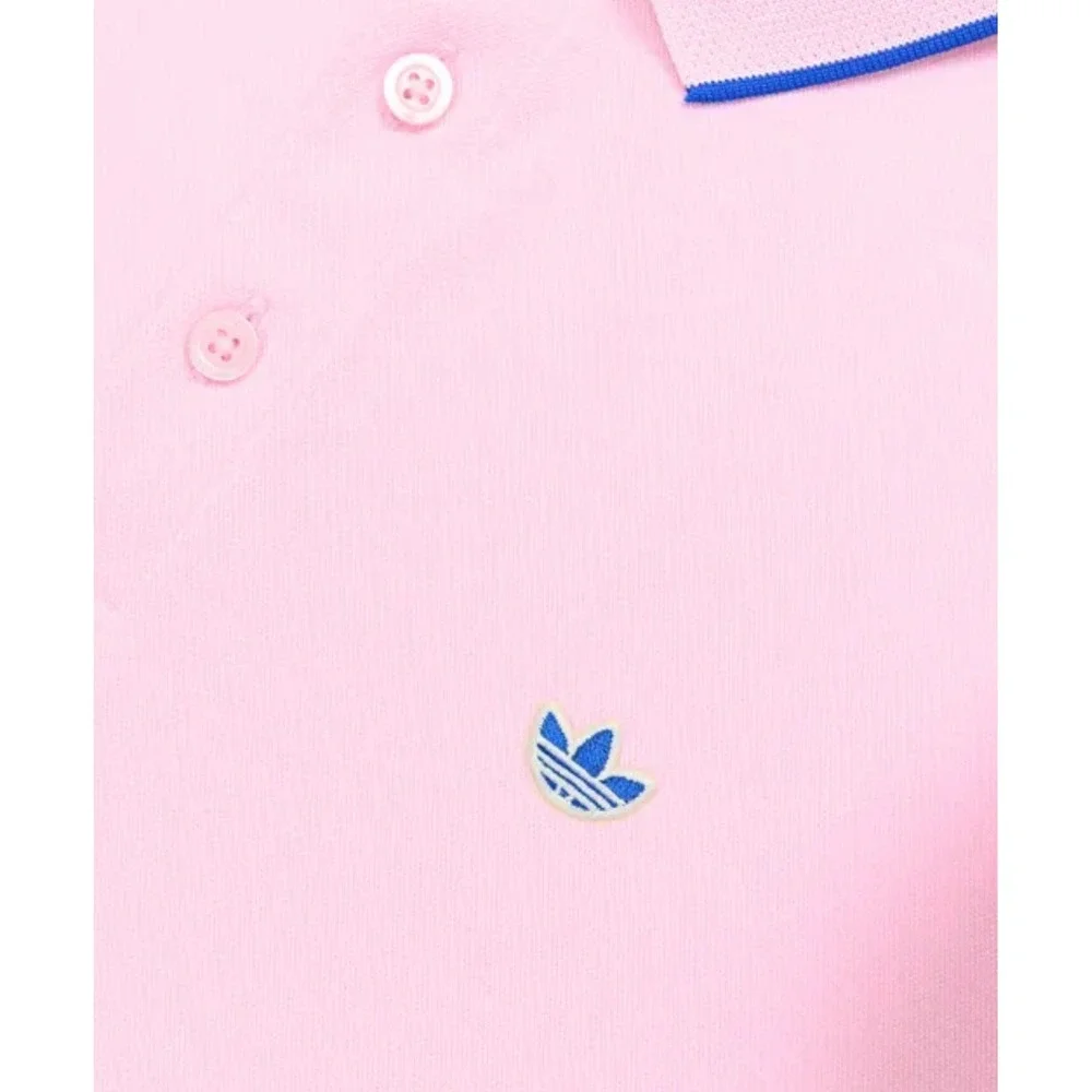 adidas Originals Men Twistknit‎ Trefoil Golf Polo JH3862 Short Sleeve PINK Small